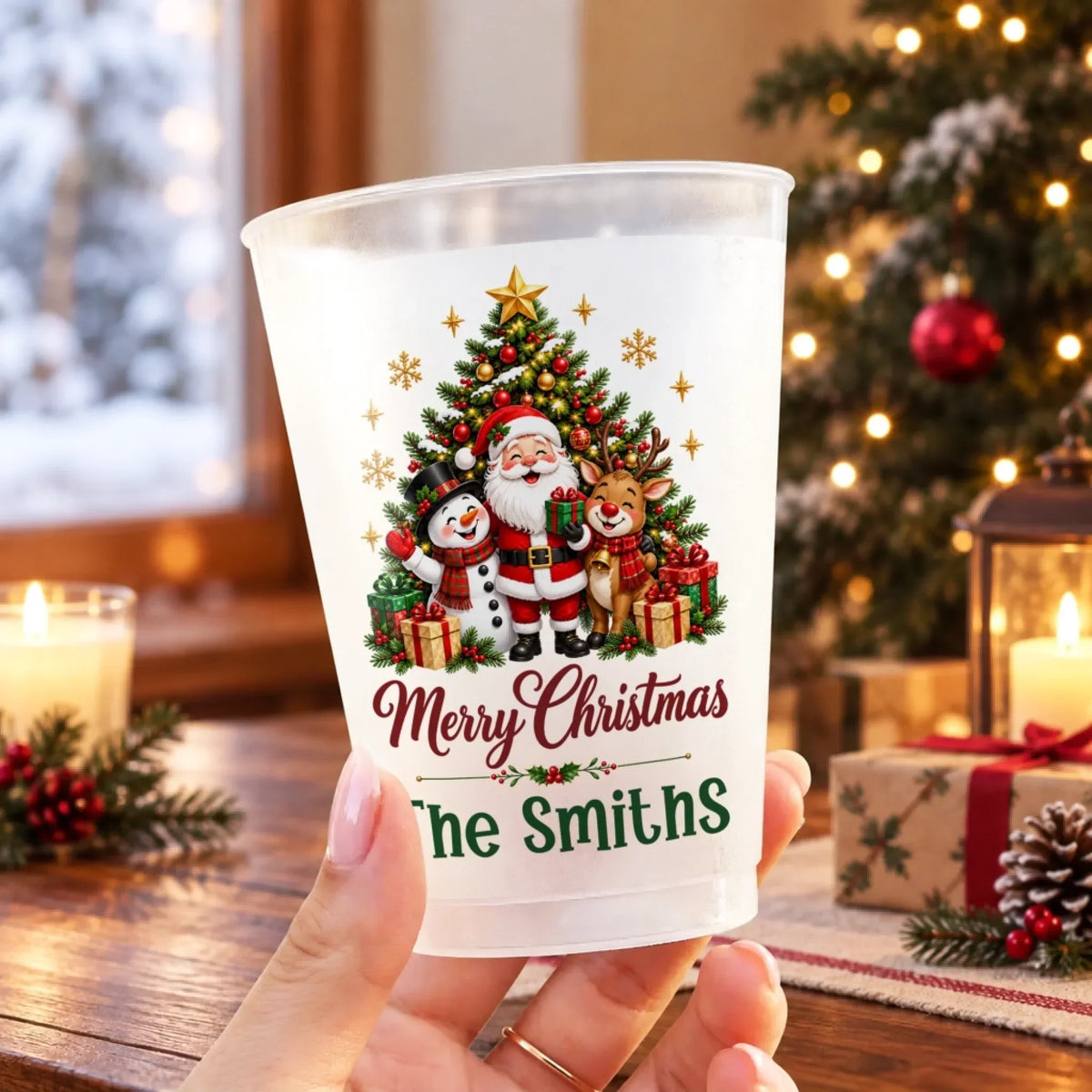 Custom Party Cups - Personalized Christmas Birthday Gifts For Mom, Dad, Brother, Sister - Home For The Christmas Holidays