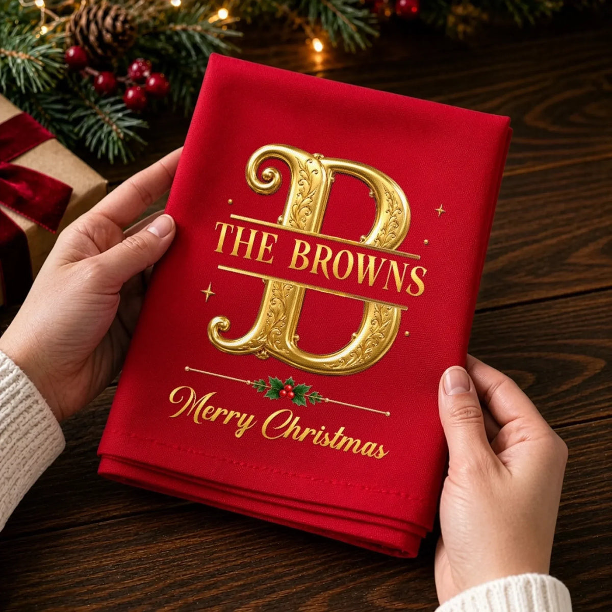 Custom Cotton Napkin - Personalized Christmas Birthday Gifts For Mom, Dad, Brother, Sister - Together Through Every Holiday