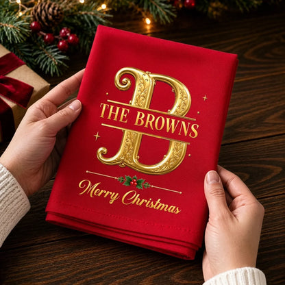 Custom Cotton Napkin - Personalized Christmas Birthday Gifts For Mom, Dad, Brother, Sister - Together Through Every Holiday