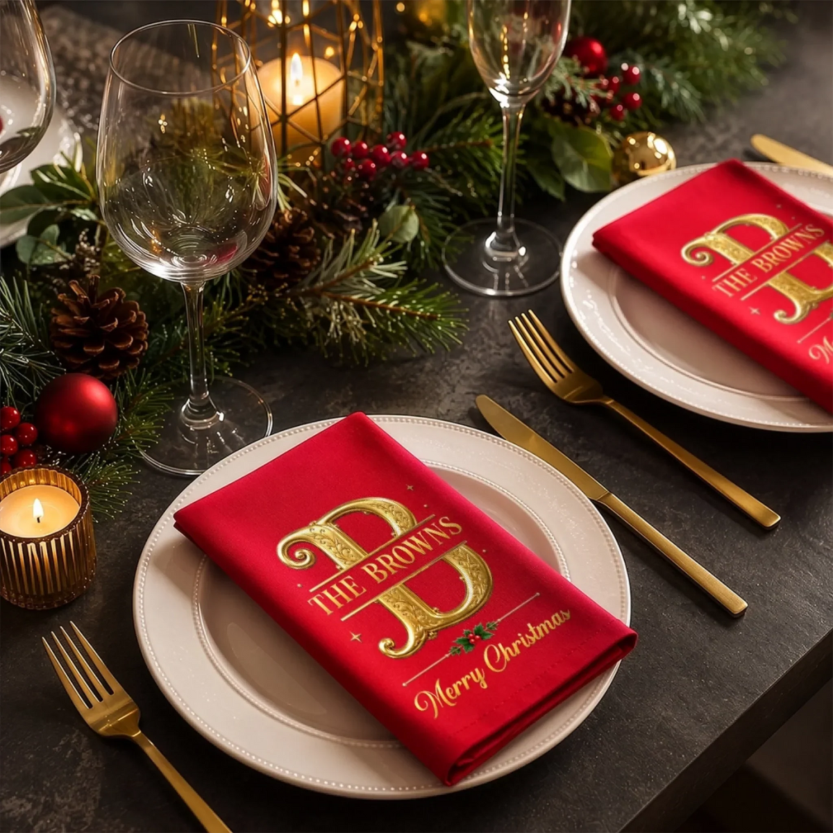 Custom Cotton Napkin - Personalized Christmas Birthday Gifts For Mom, Dad, Brother, Sister - Together Through Every Holiday
