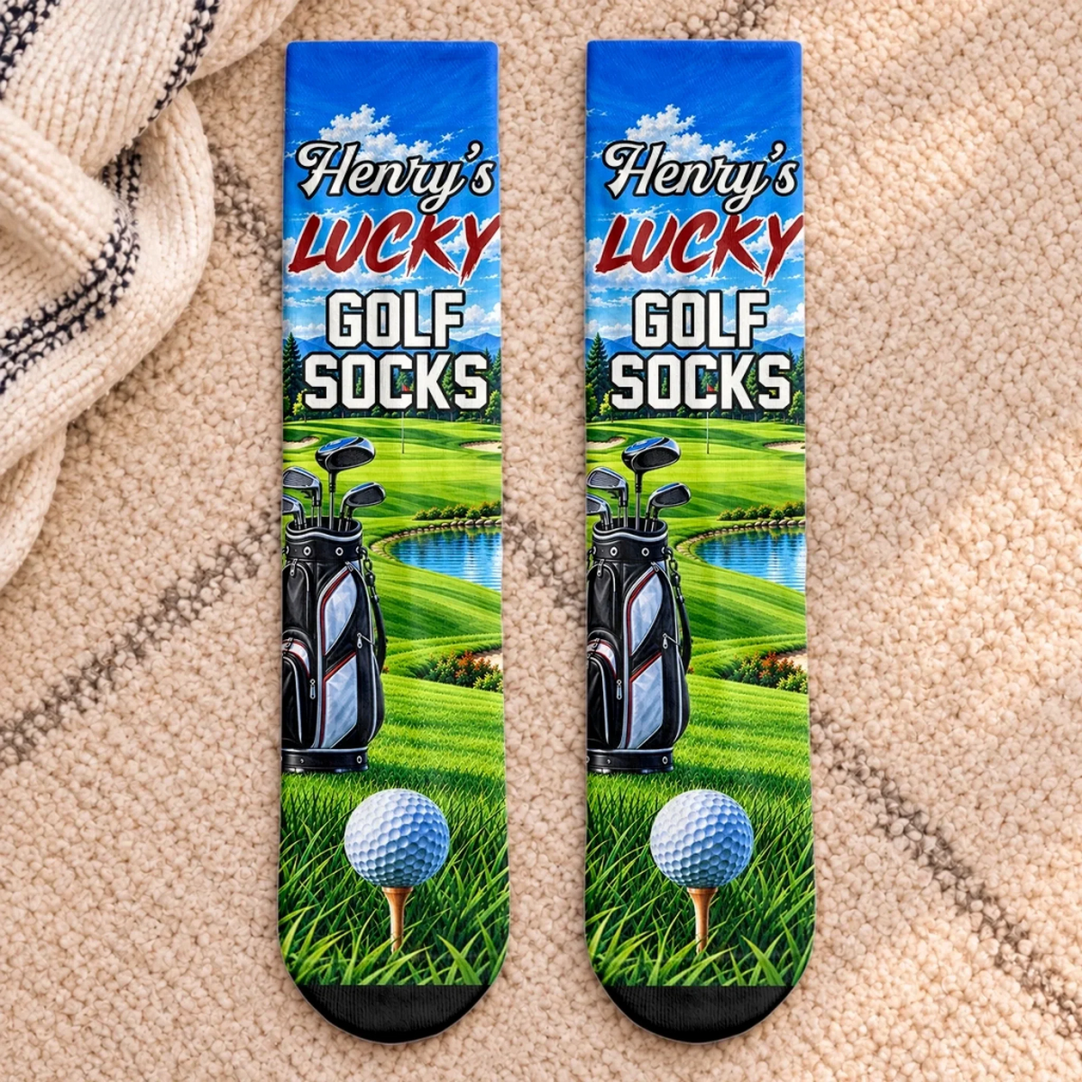 Custom Golf Crew Socks - Personalized Birthday Gifts For Golf Lovers, Sports Fans, Sports Lovers - Fairways Feel Like Home