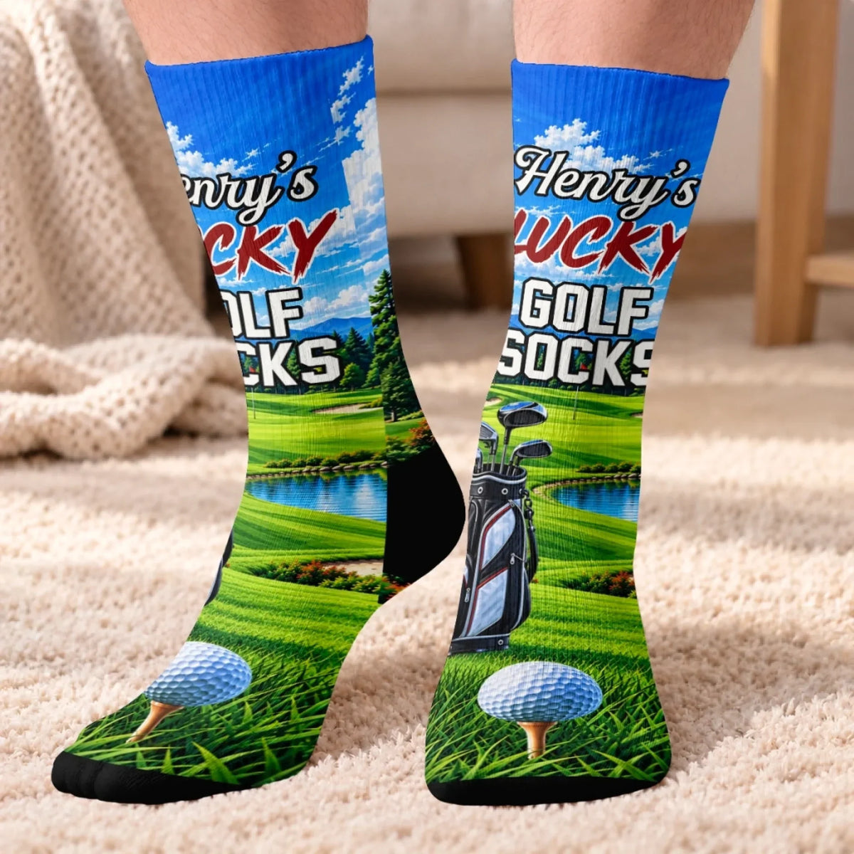 Custom Golf Crew Socks - Personalized Birthday Gifts For Golf Lovers, Sports Fans, Sports Lovers - Fairways Feel Like Home