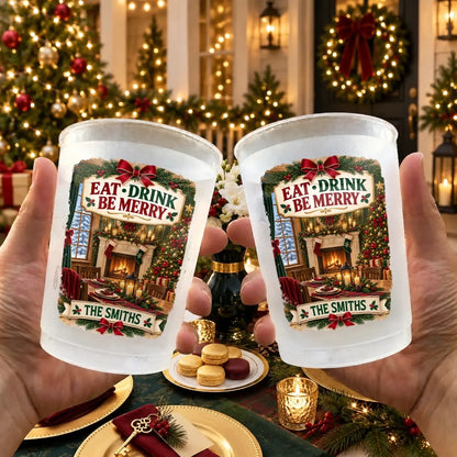 Custom Party Cups - Personalized Christmas Birthday Gifts For Mom, Dad, Brother, Sister - Warm Wishes And Happy Times