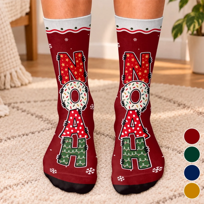 Custom Crew Socks - Personalized Christmas Birthday Gifts For Mom, Dad, Brother, Sister - Merry Moments All Around