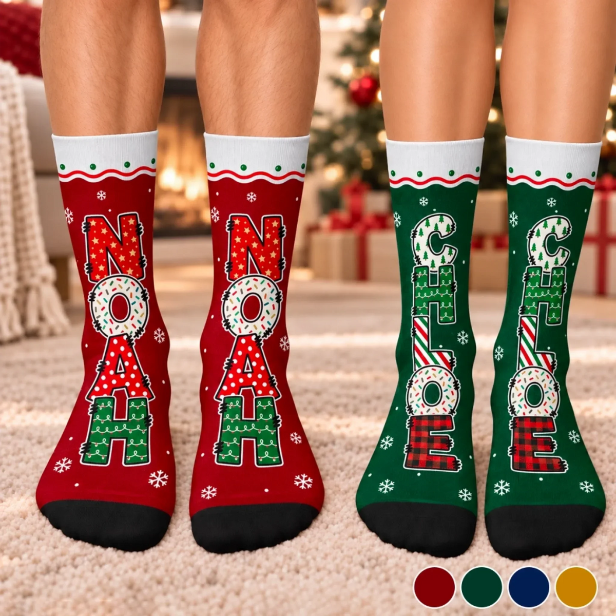 Custom Crew Socks - Personalized Christmas Birthday Gifts For Mom, Dad, Brother, Sister - Merry Moments All Around