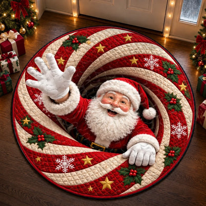 Custom Quilted Round Mat - Personalized Christmas Birthday Gifts For Mom, Dad, Brother, Sister - Welcome To Our Cozy Home