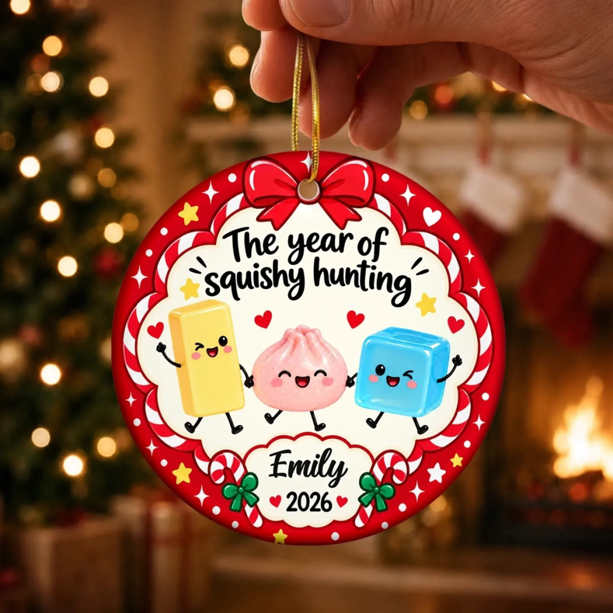 Custom Squishy Ceramic Ornament - Personalized Christmas Birthday Gifts For Kids - Cute Little Holiday Crew