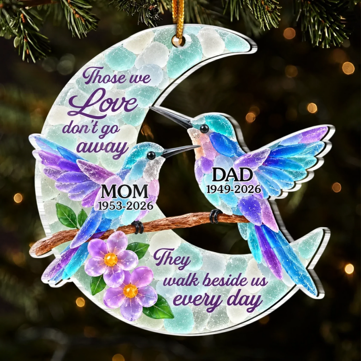 Custom Sea Glass Acrylic Ornament - Personalized Christmas Memorial Sympathy Gifts For Loss Of Mom, Dad - Forever Part Of My Story