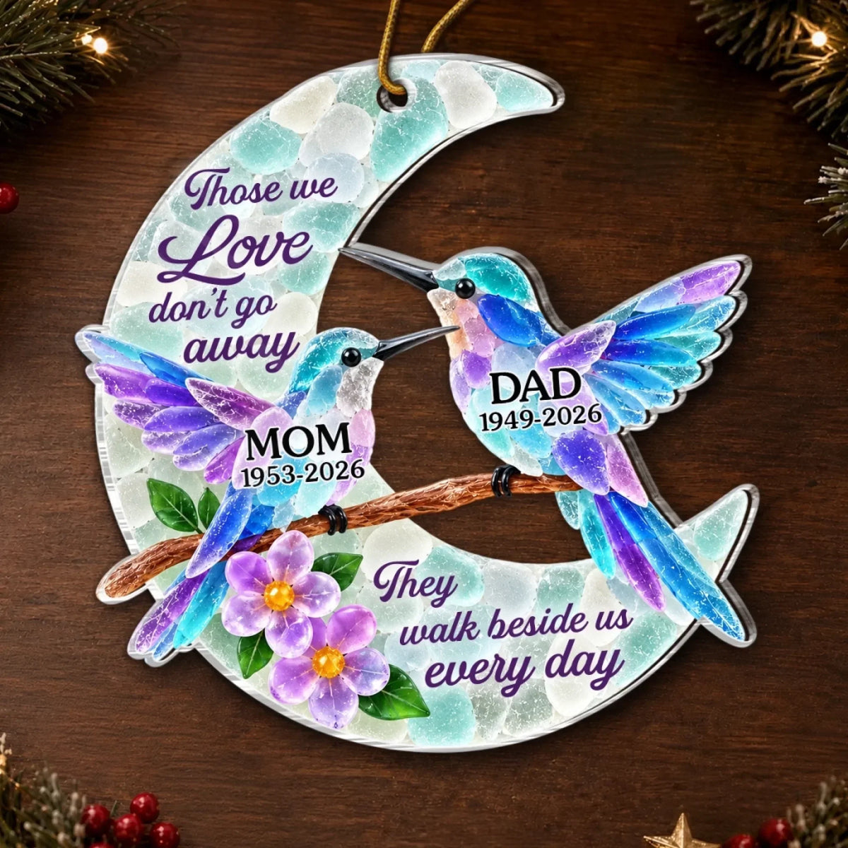 Custom Sea Glass Acrylic Ornament - Personalized Christmas Memorial Sympathy Gifts For Loss Of Mom, Dad - Forever Part Of My Story