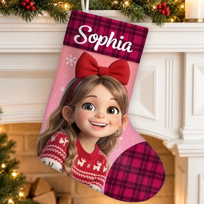 Custom Christmas Stocking - Personalized Christmas Birthday Gifts For Kids - Happy Hearts Full Of Joy