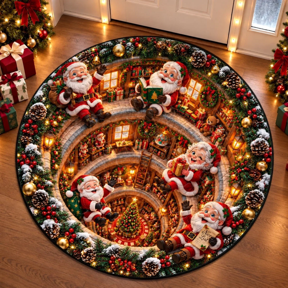 Custom Quilted Round Mat - Personalized Christmas Birthday Gifts For Mom, Dad, Brother, Sister - Cozy Magical Secrets Down Below
