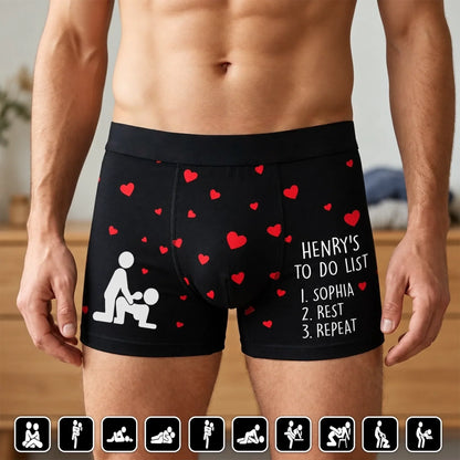 Custom Boxer Briefs, Men's Boxers - Personalized Anniversary Wedding Gifts For Husband And Wife, Him And Her - Property Of My Queen