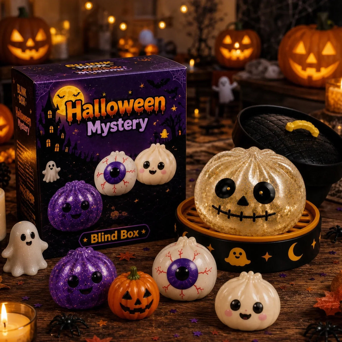 Halloween Dumpling Squishy Blind Box - Halloween Birthday Gifts For Mom, Dad, Brother, Sister, Kids - Glow Up Your Squish