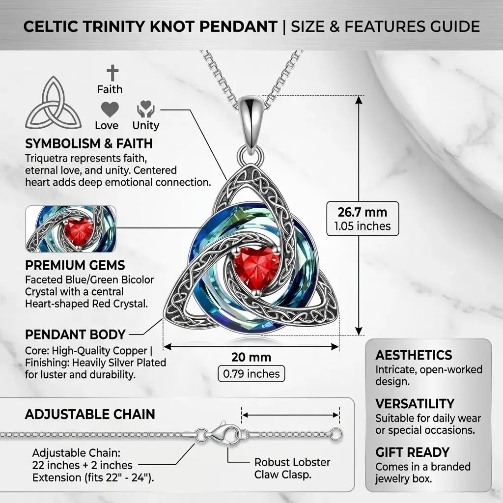 💖 Personalized Birthstone Celtic Knot Necklace for Women 🎁