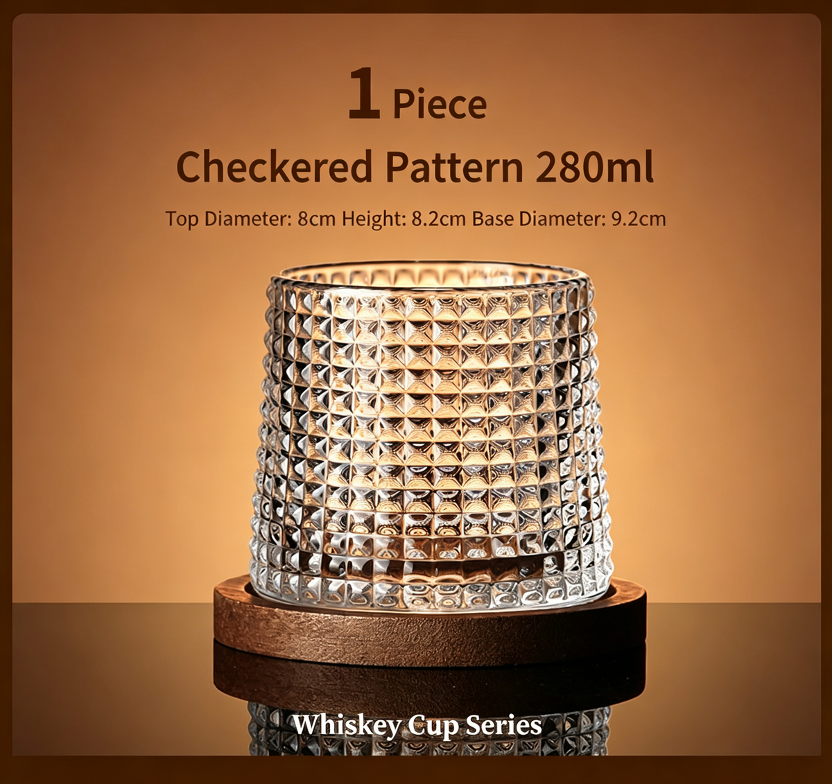 🍷Rotating Whiskey Glass with Wooden Base