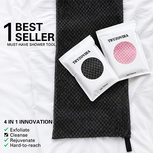 Tryzovira Exfoliating Antibacterial Shower Towel