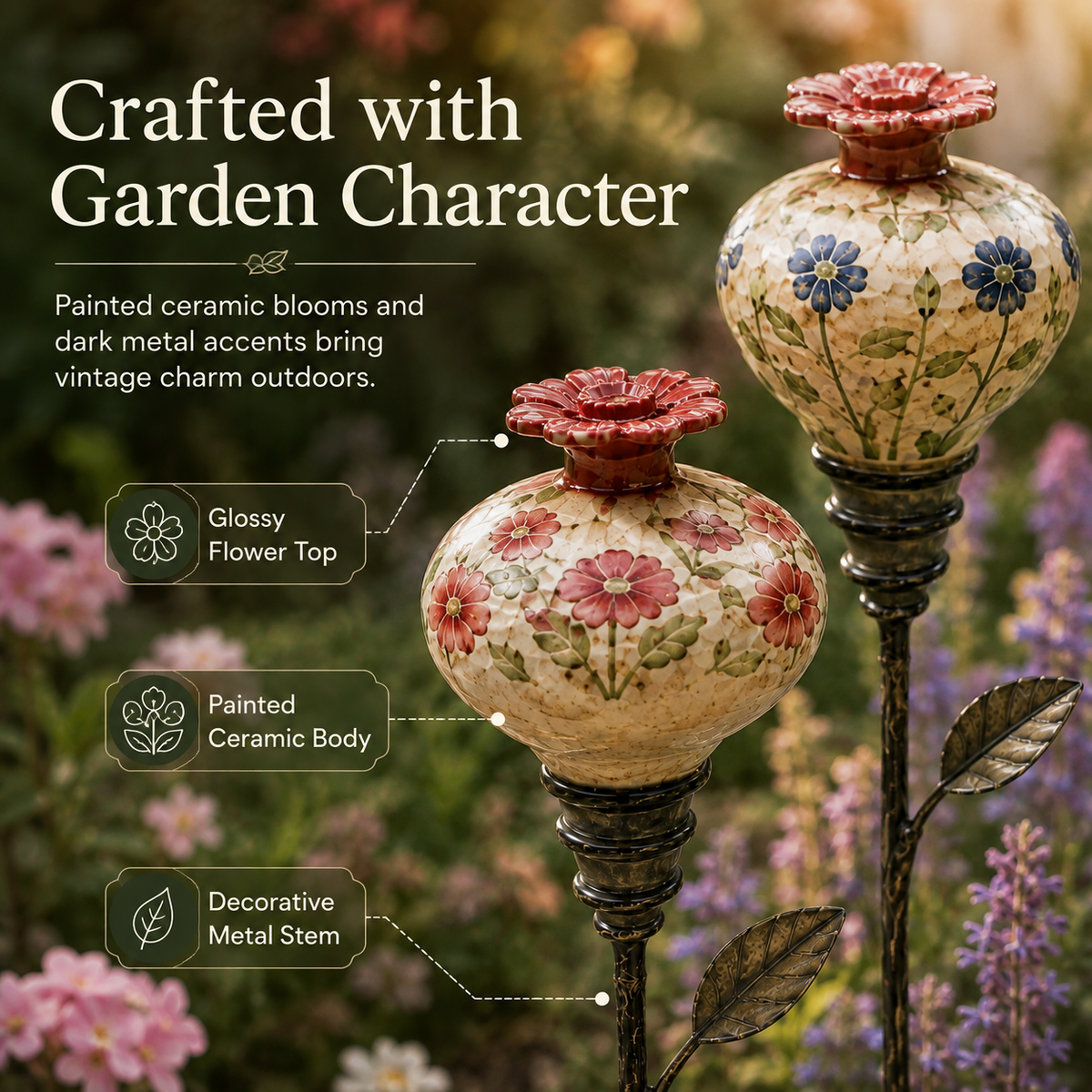 🏡Retro hummingbird feeder garden pole