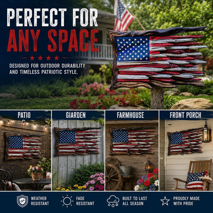 🎨🇺🇸 Handcrafted Wooden American Flag Wall Decor