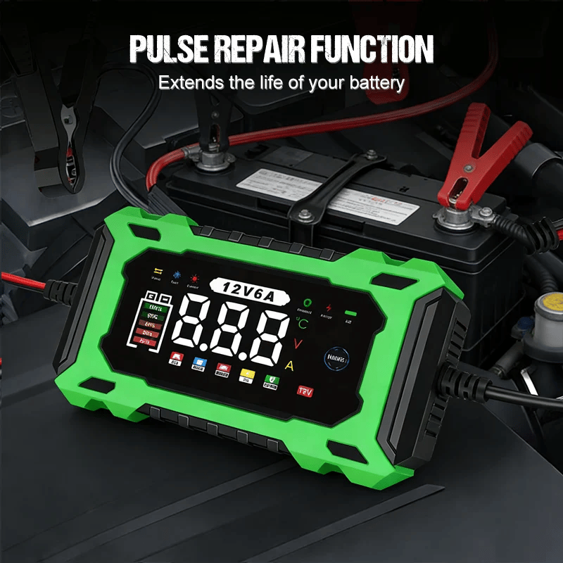 ⏳Time-Limited Special⏰12V 6A Smart Car Battery Charger – Pulse Repair Technology, Auto Maintain & Desulfation⚡