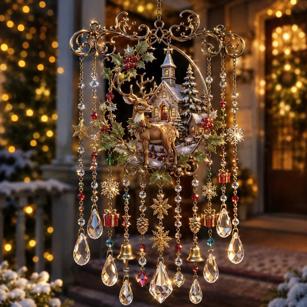 🎄 Limited-Time 50% OFF – Christmas Wind Chime with Crystal Drops🔔
