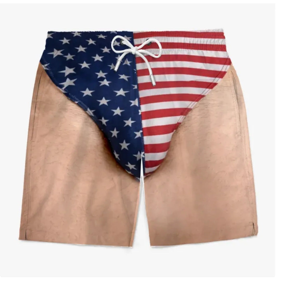 US Funny Patriotic Men’s Swim Trunks – Freedom & Chill Summer Beach Shorts 🏖️😎