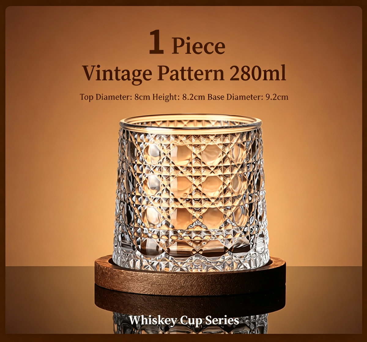 🍷Rotating Whiskey Glass with Wooden Base