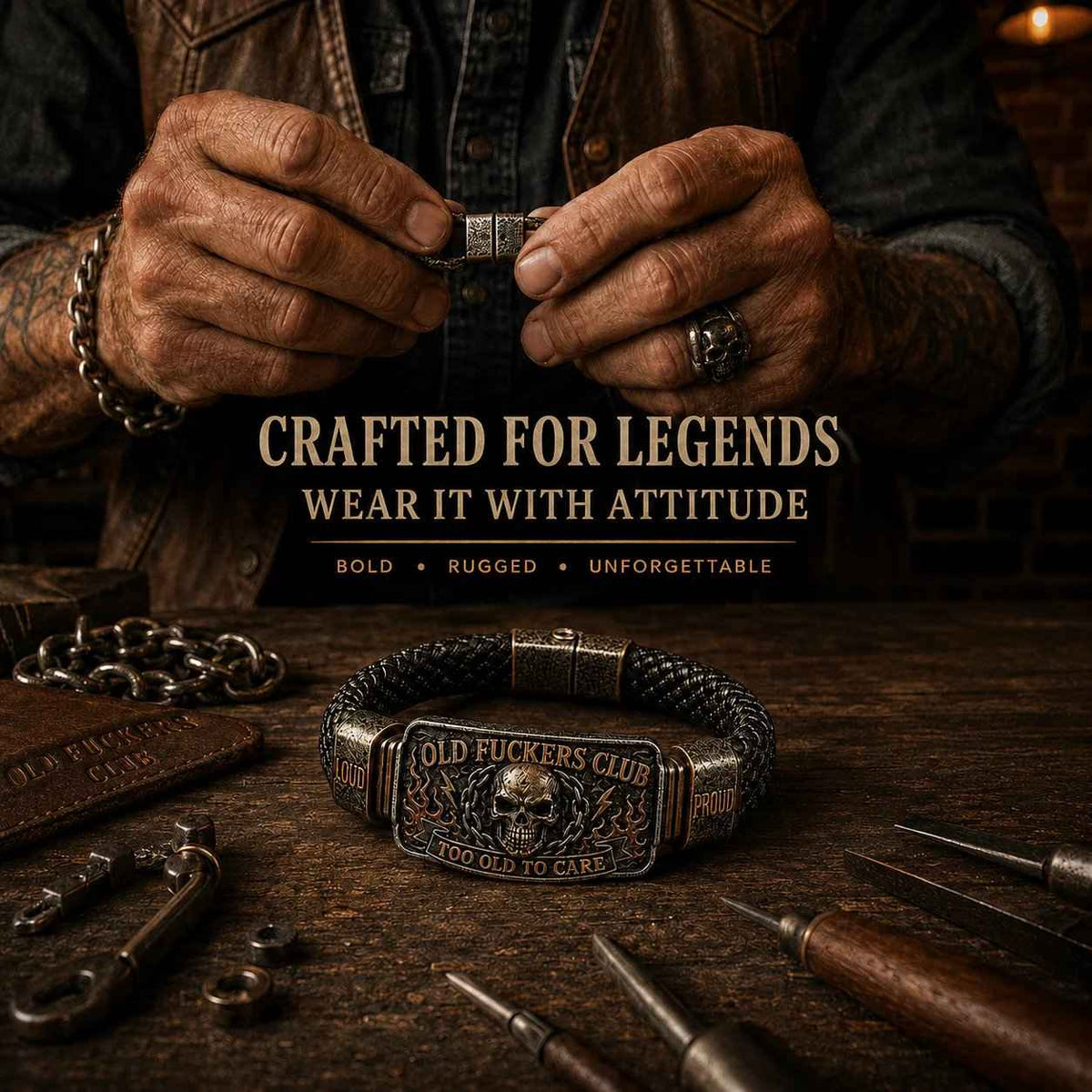 ☠️ Old Legends Club Bracele🪓 | 2026 Limited Edition Vintage Bracelet - Only 17 Left