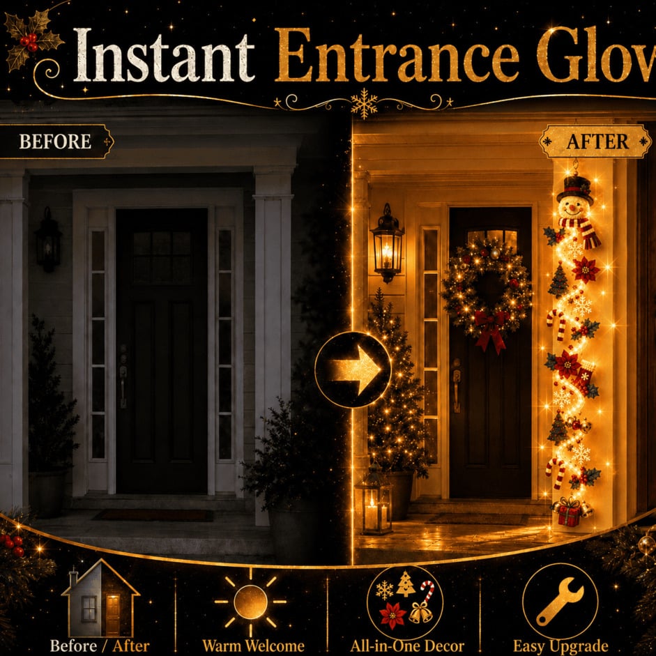 ⏳ Last day! 49% OFF – 🎄✨🎅MerryCascade™ Glowing Christmas Door Hanger
