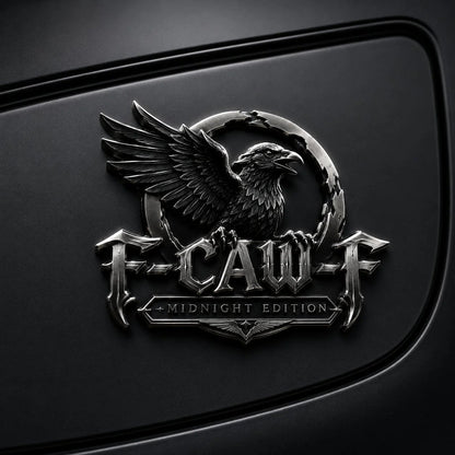 🦅 F-CAW-F Midnight Edition Metal Emblem - Premium Raven Badge For Drivers With Attitude