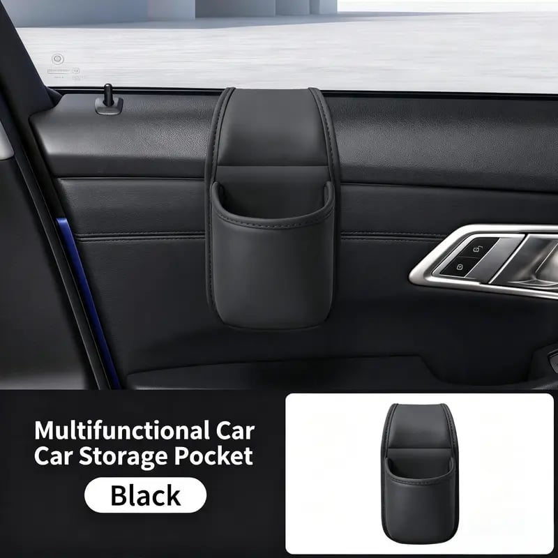 ⚡50% OFF⚡-Leather Car Door Storage Pocket | Double-Layer Car Door Organizer