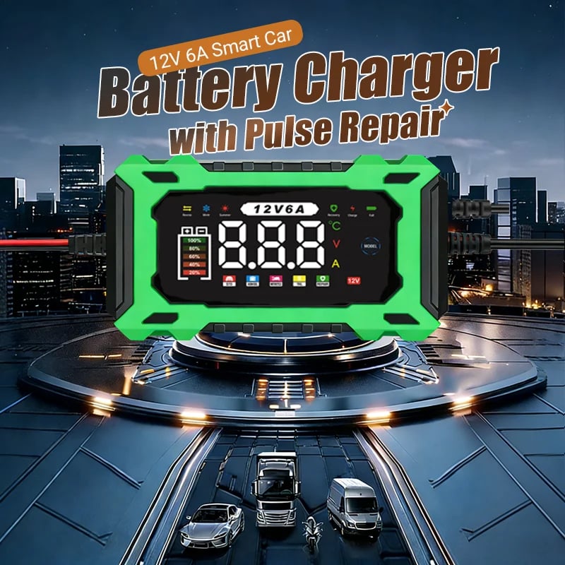 ⏳Time-Limited Special⏰12V 6A Smart Car Battery Charger – Pulse Repair Technology, Auto Maintain & Desulfation⚡