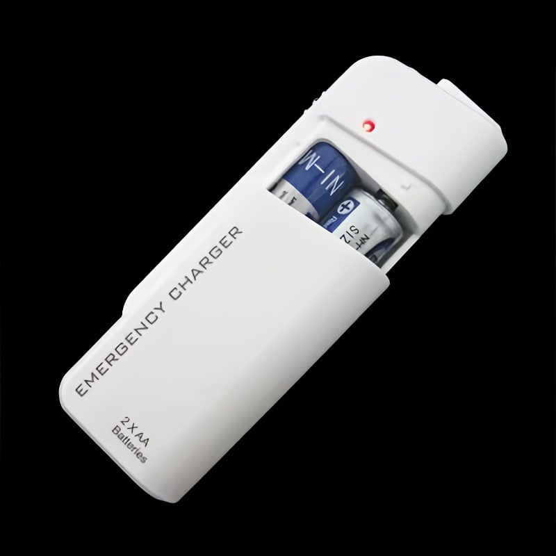 Portable Emergency Phone Charger AA Battery Powered Power Bank with LED Flashlight