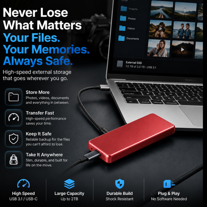 ⚡ LAST DAY 50% OFF – Portable External SSD for Photos & Videos