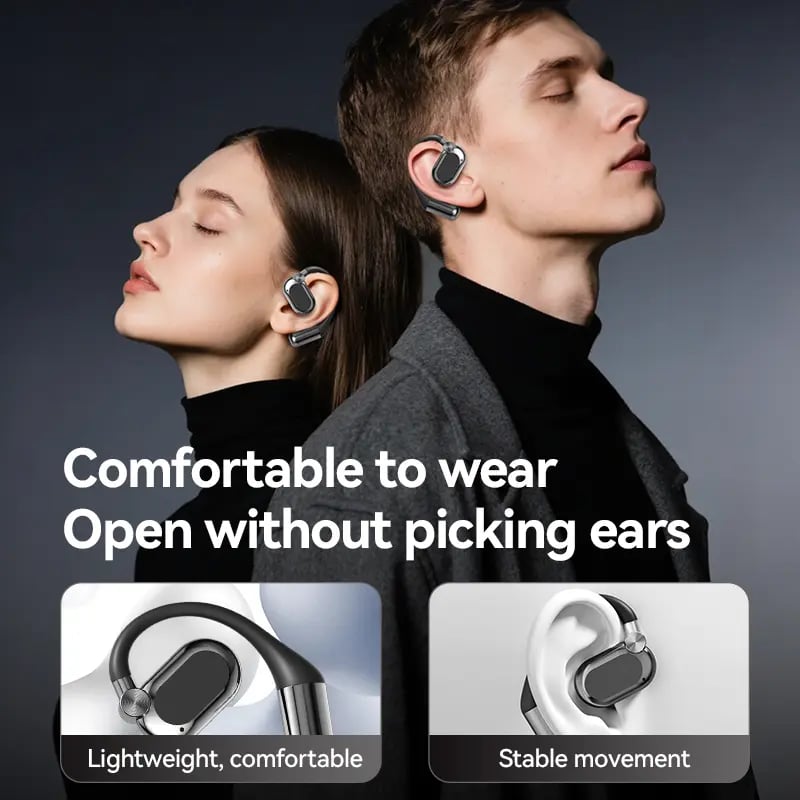 🎧 50% OFF NOW! 🎵 Open-Ear Wireless Earphones – Comfort Fit, Bluetooth 5.4 & LED Flashlight Case 🔦