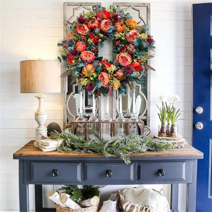 🍂 LAST DAY — 49% OFF FALL SALE! 💖 Handmade Fall Peony And Pumpkin Wreath - Year Round Wreath