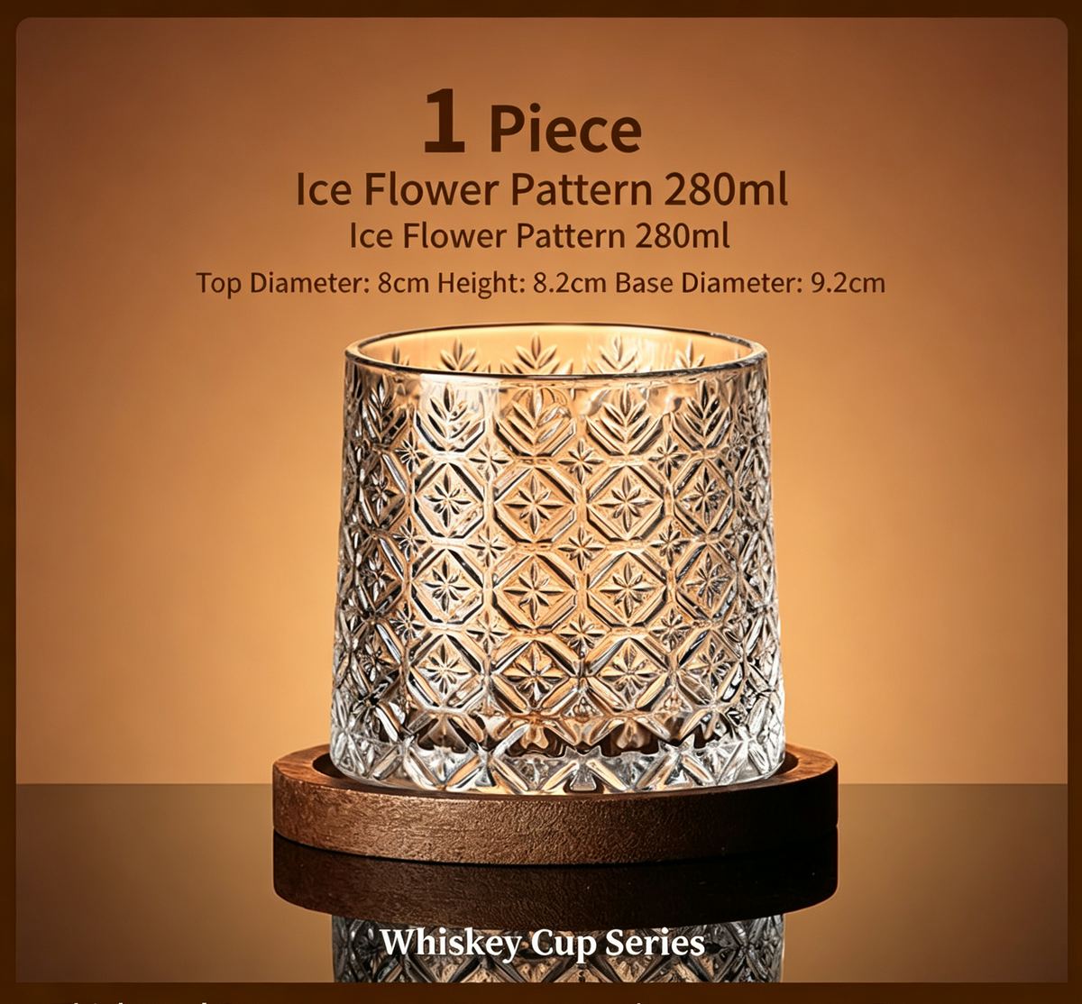 🍷Rotating Whiskey Glass with Wooden Base