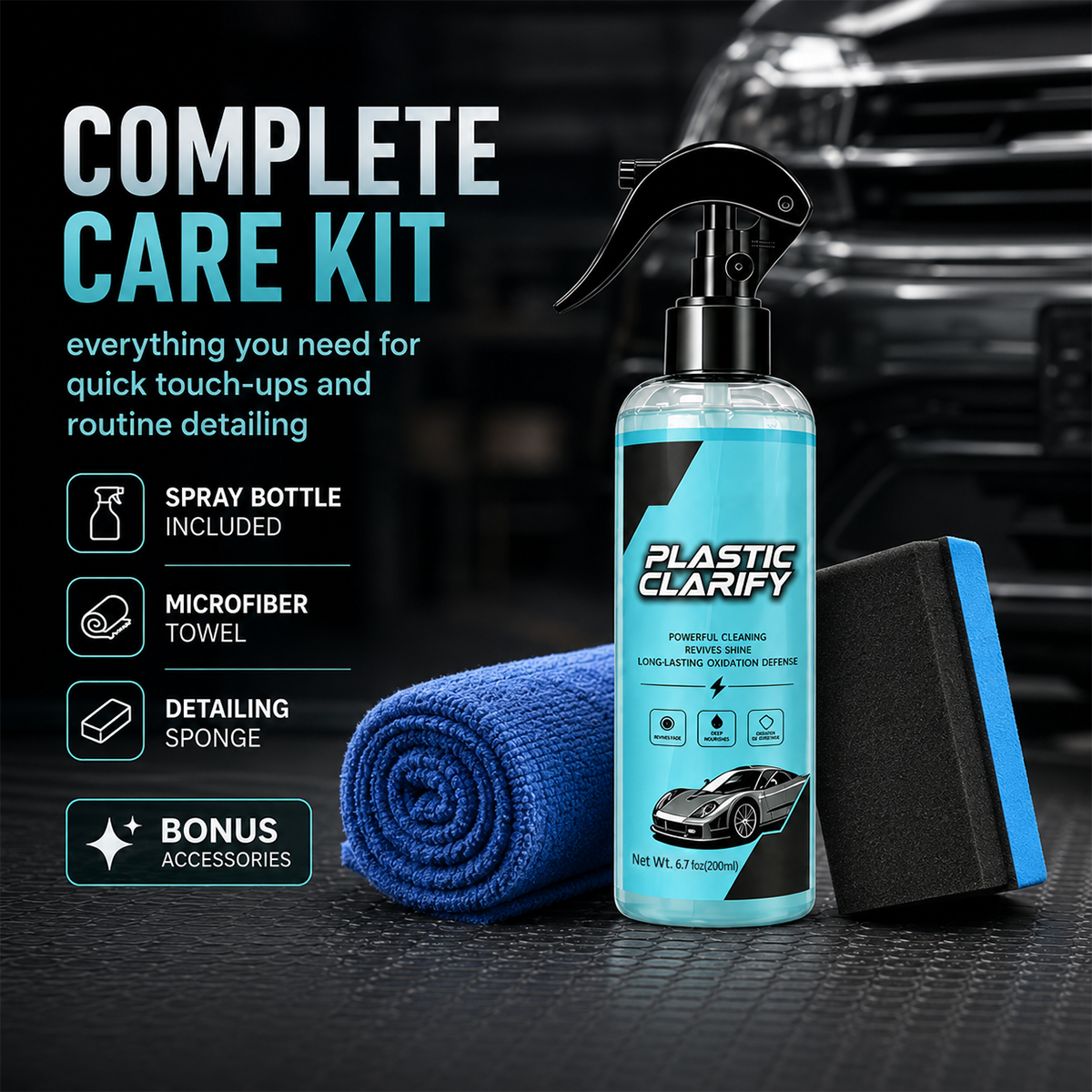 Car Plastic Trim Restorer Spray for Faded Surfaces🔥