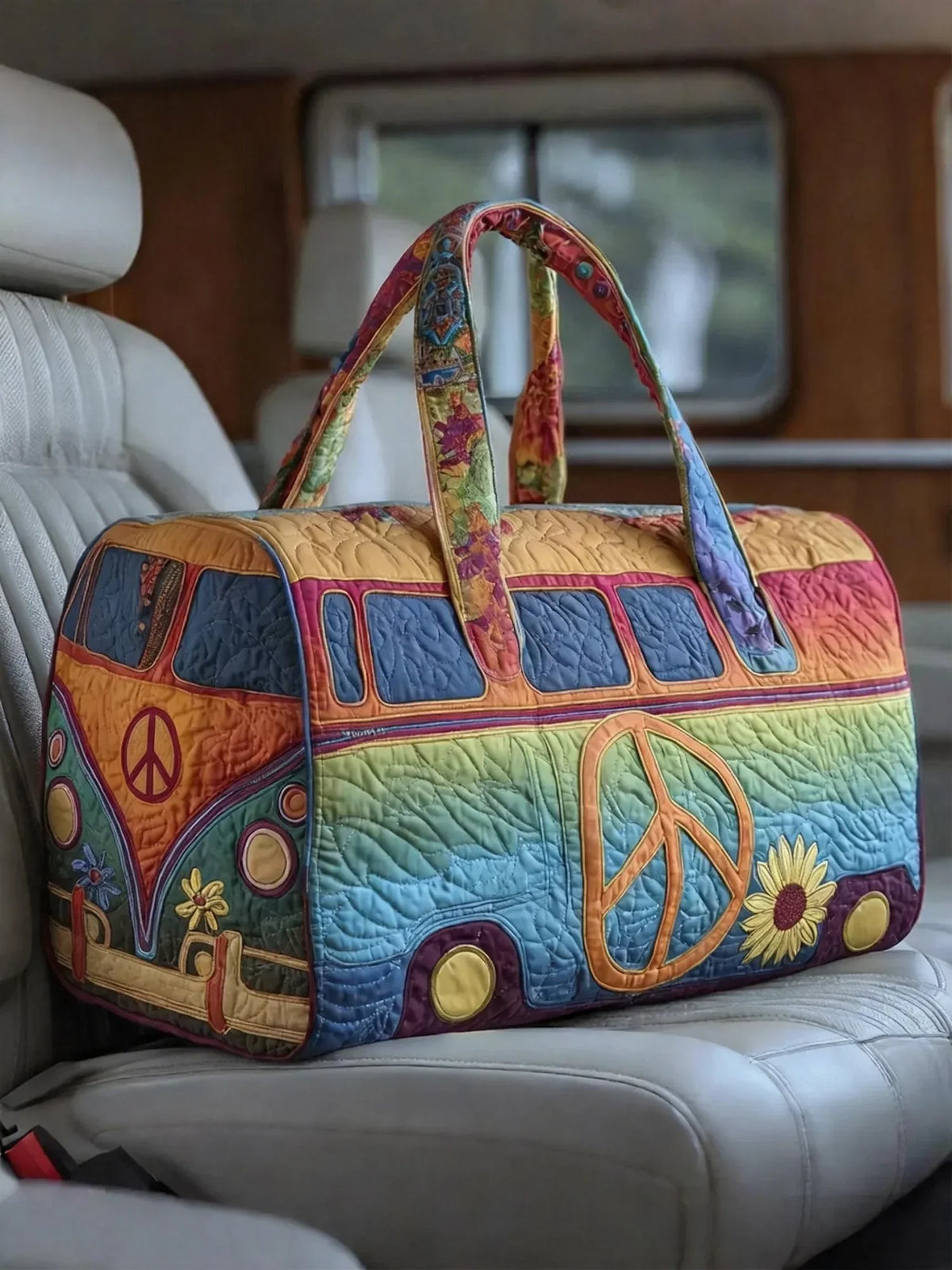 Hippie Van Quilted Duffle Bag