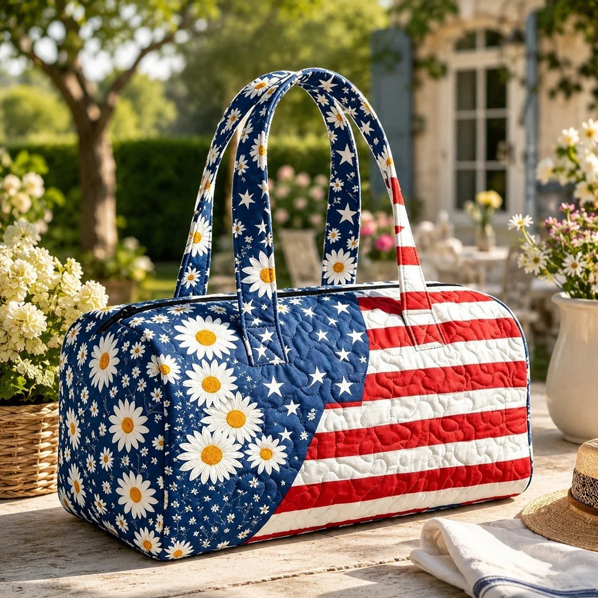 🔥HOT SALE 49% OFF🔥 Floral American Flag Travel Duffel