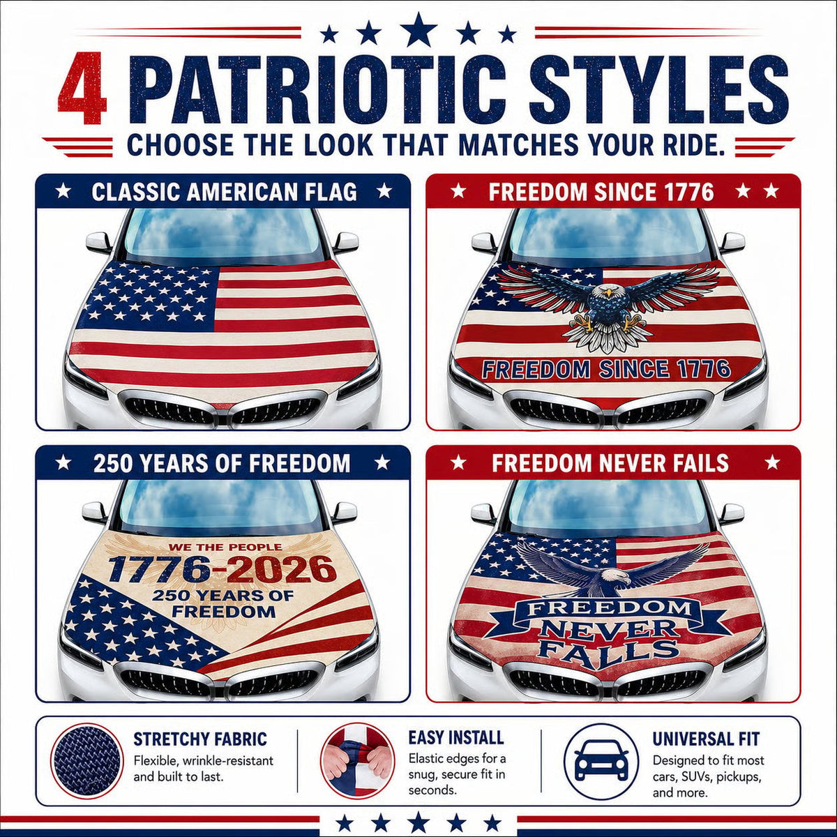 American Car Hood Flag