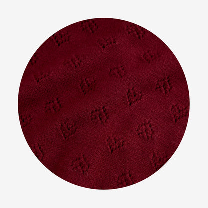Burgundy Pointelle Cardigan