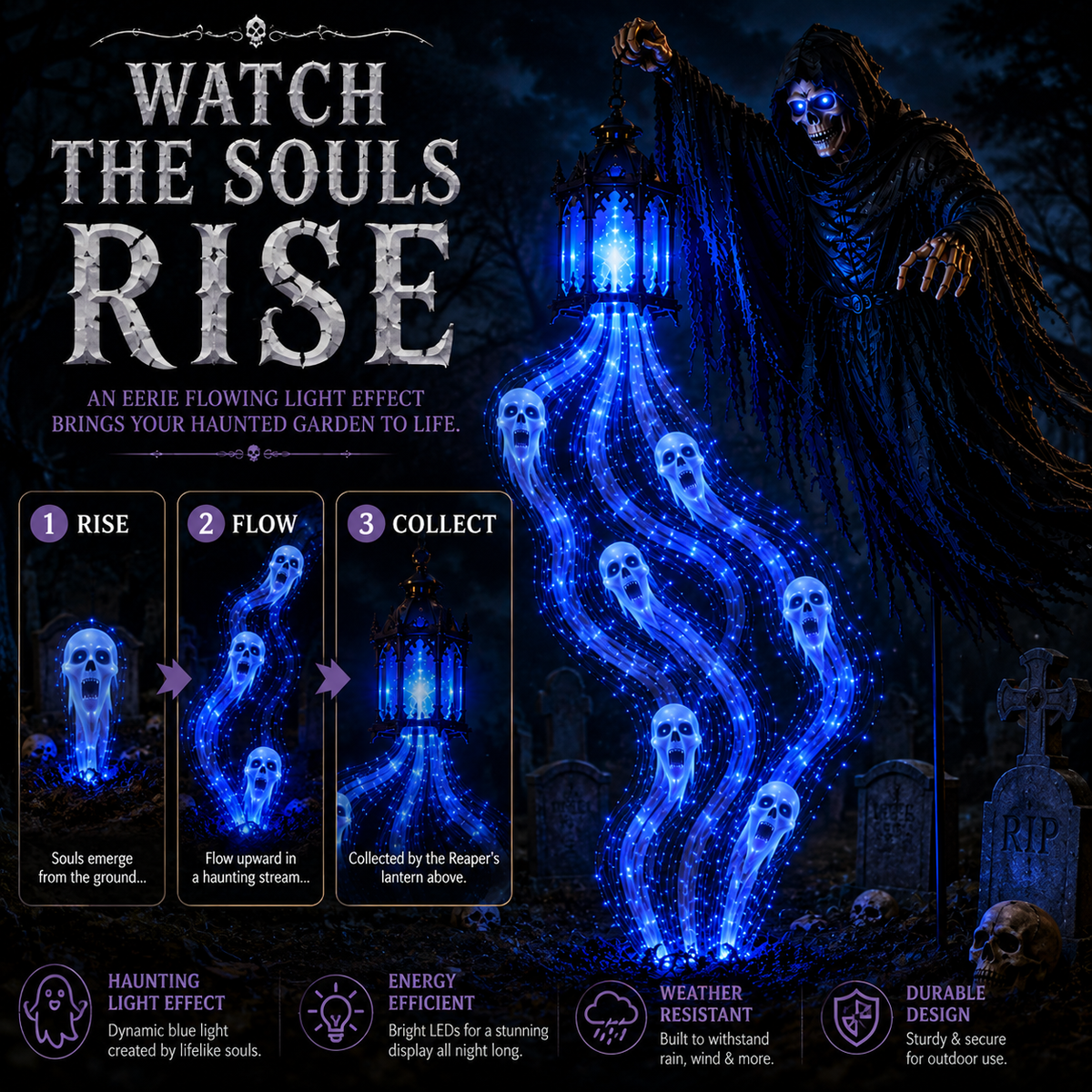 🔥Today 50% OFF🔥💀Halloween Soul Harvester Animated Garden Light