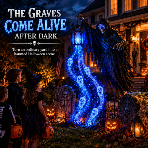 🔥Today 50% OFF🔥💀Halloween Soul Harvester Animated Garden Light