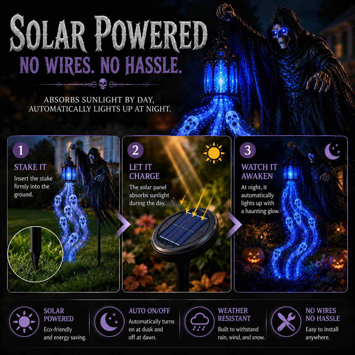 🔥Today 50% OFF🎁💀Halloween Soul Harvester Animated Garden Light