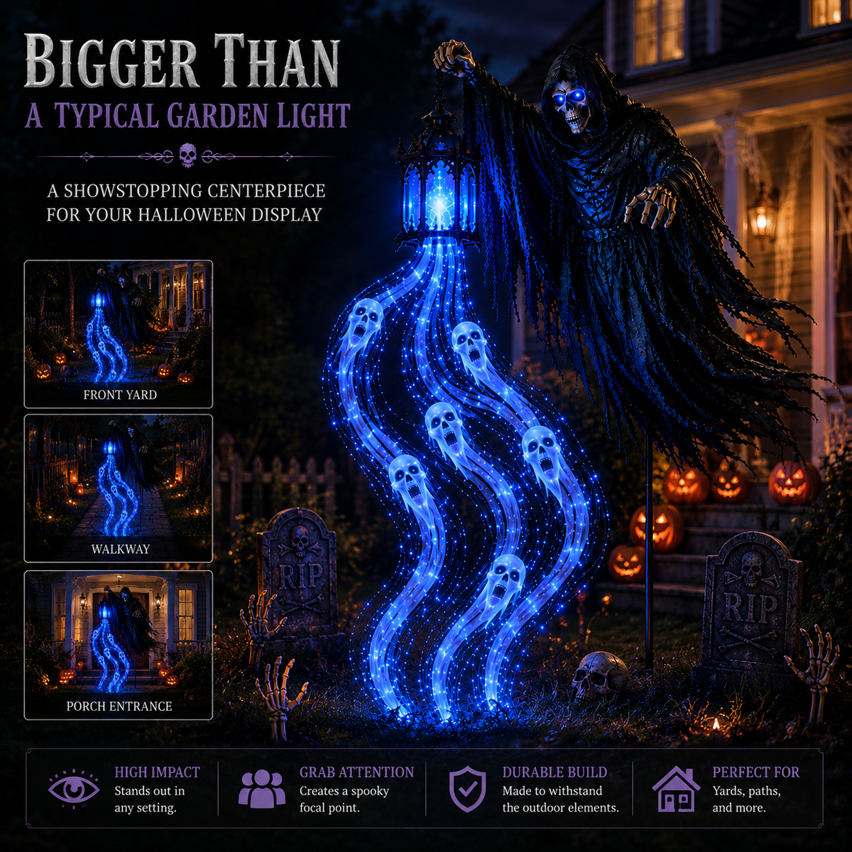 🔥Today 50% OFF🎁💀Halloween Soul Harvester Animated Garden Light