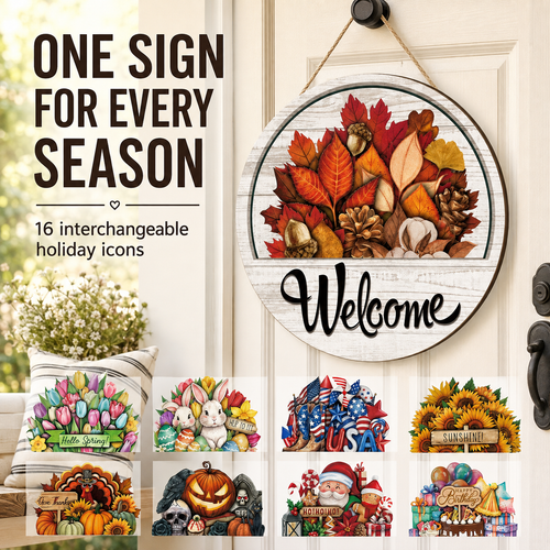🔥 LIMITED-TIME 50% OFF🔥 — 16 Pcs Interchangeable Welcome Sign for Front Door
