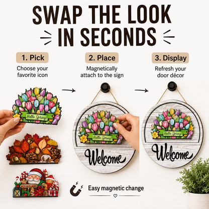 🔥 LIMITED-TIME 50% OFF🔥 — 16 Pcs Interchangeable Welcome Sign for Front Door