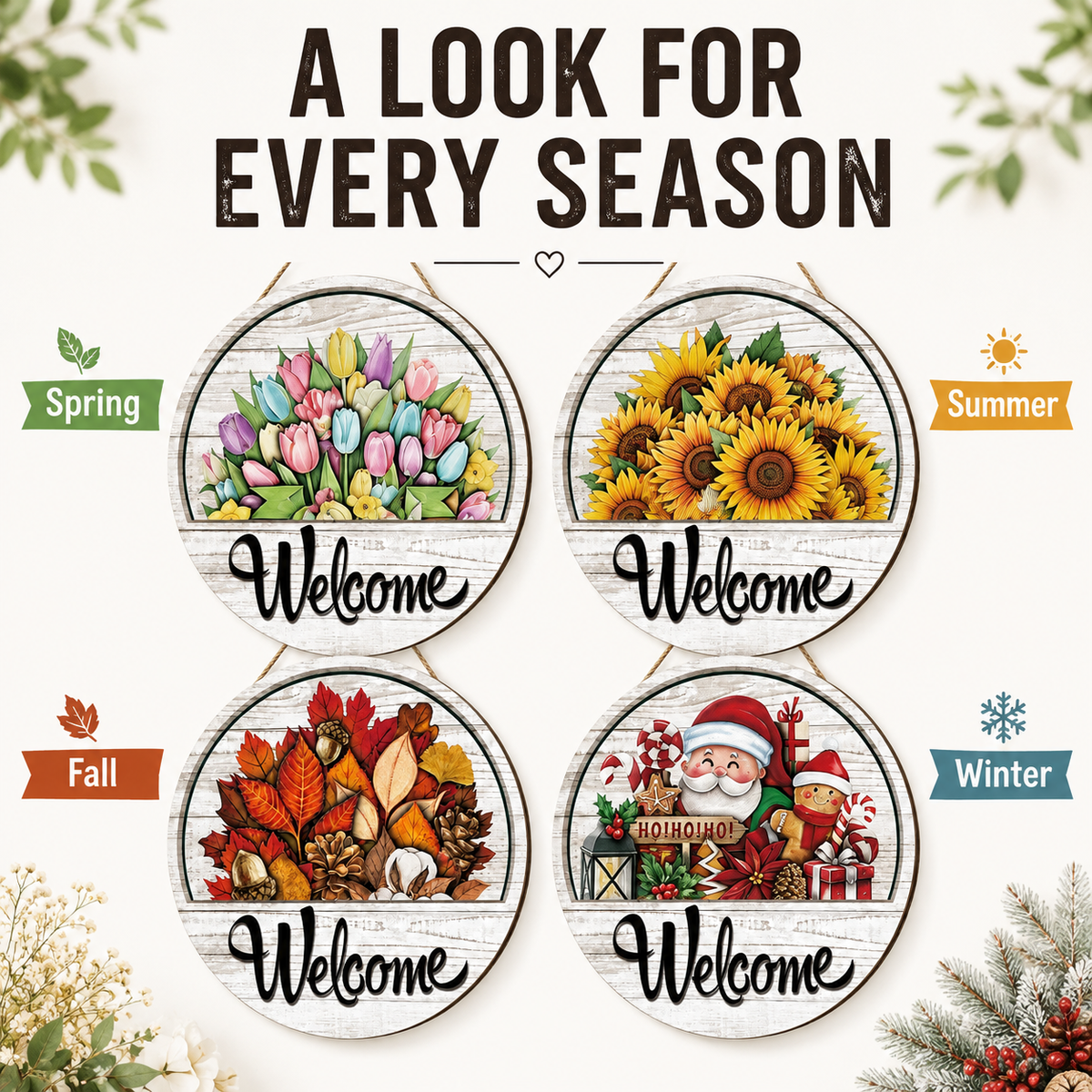 🔥 LIMITED-TIME 50% OFF🔥 — 16 Pcs Interchangeable Welcome Sign for Front Door