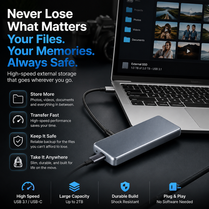⚡ LAST DAY 50% OFF – Portable External SSD for Photos & Videos