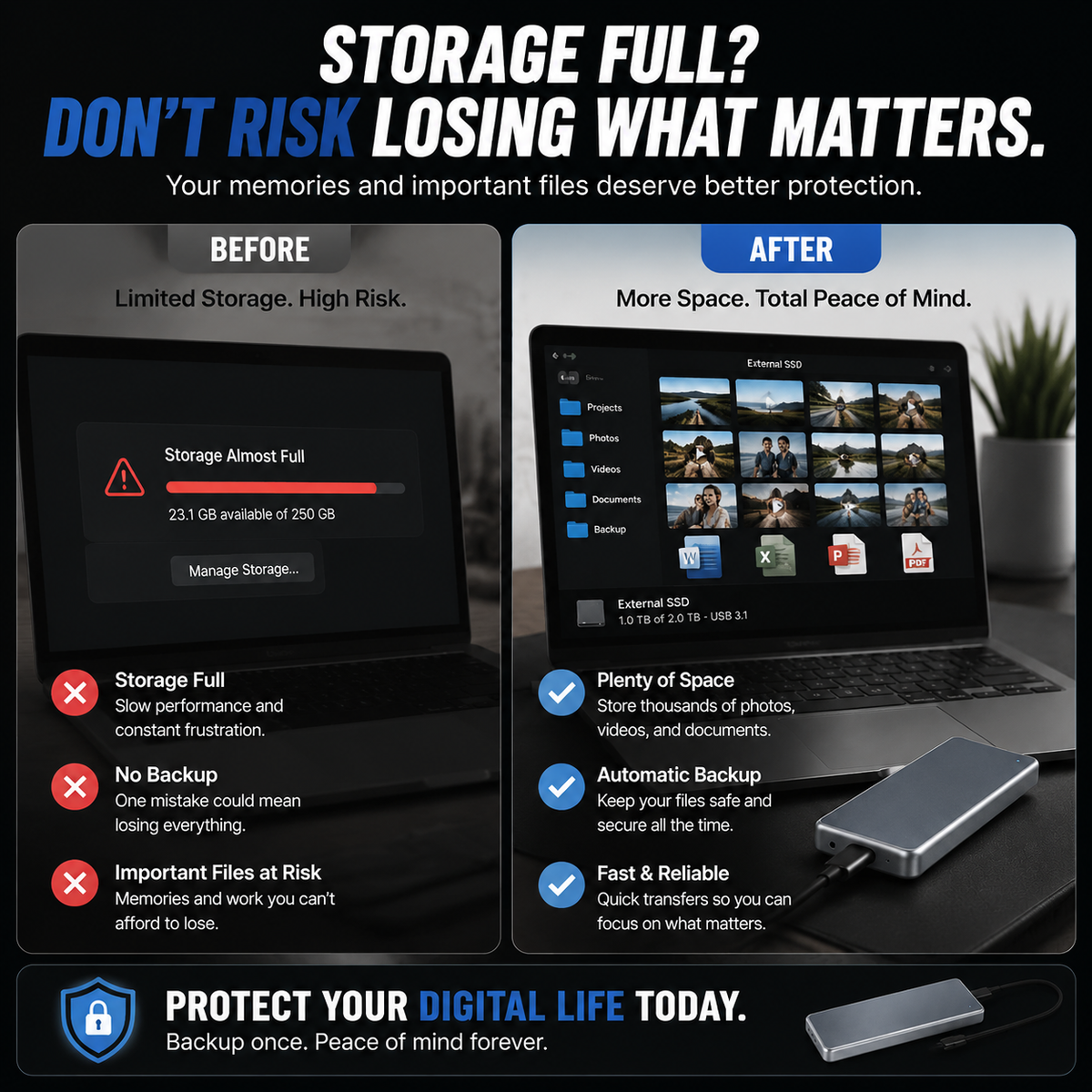 ⚡ LAST DAY 50% OFF – Portable External SSD for Photos & Videos